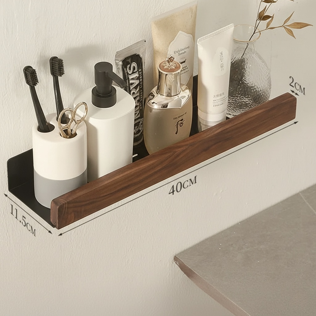 Étagère Murale en Bois et en Aluminium