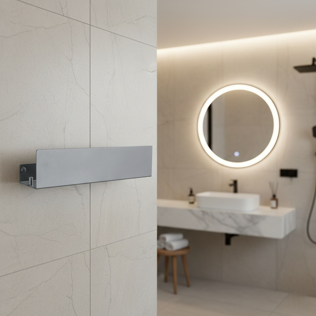 étagère métallique salle de bain