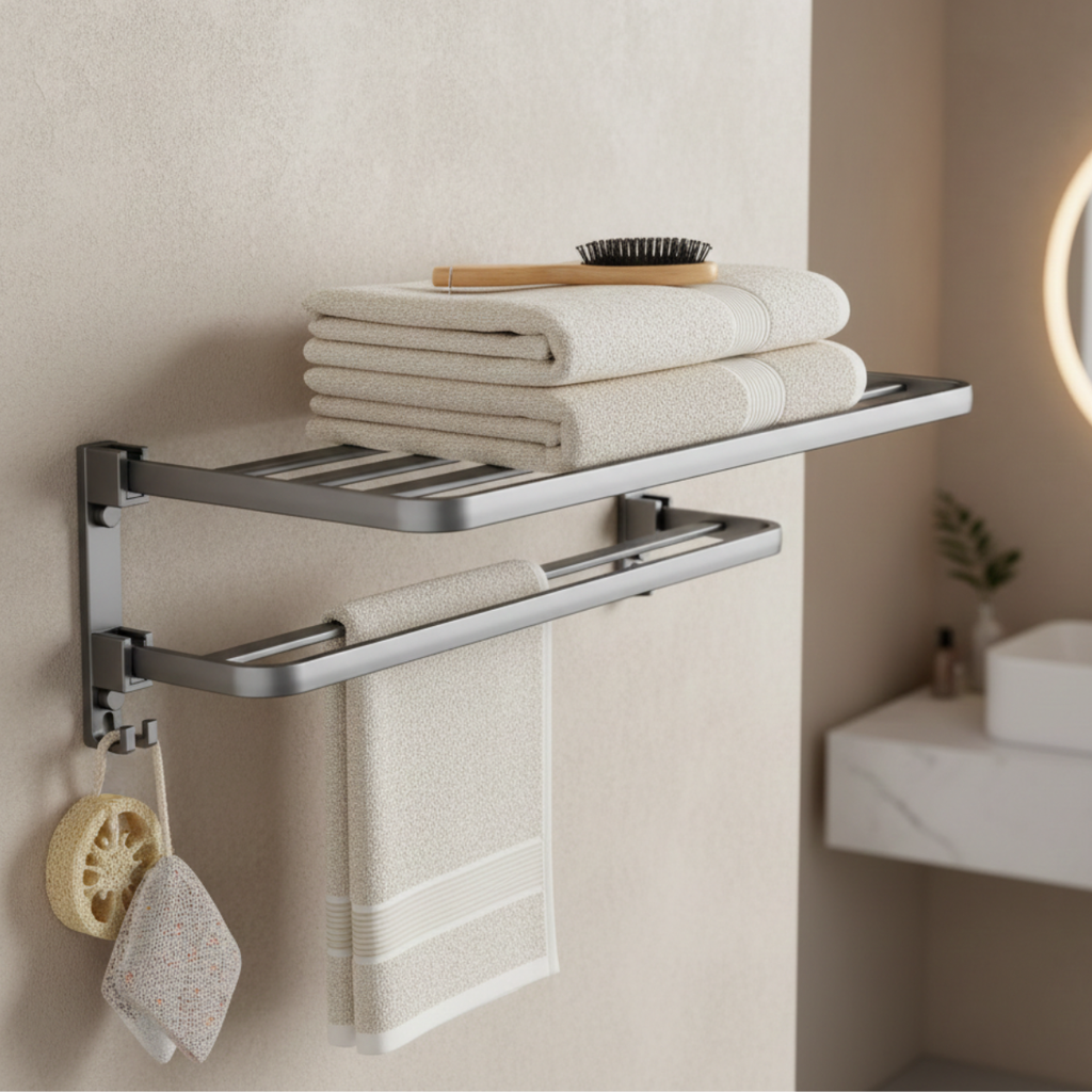 porte serviettes mural salle de bain 1