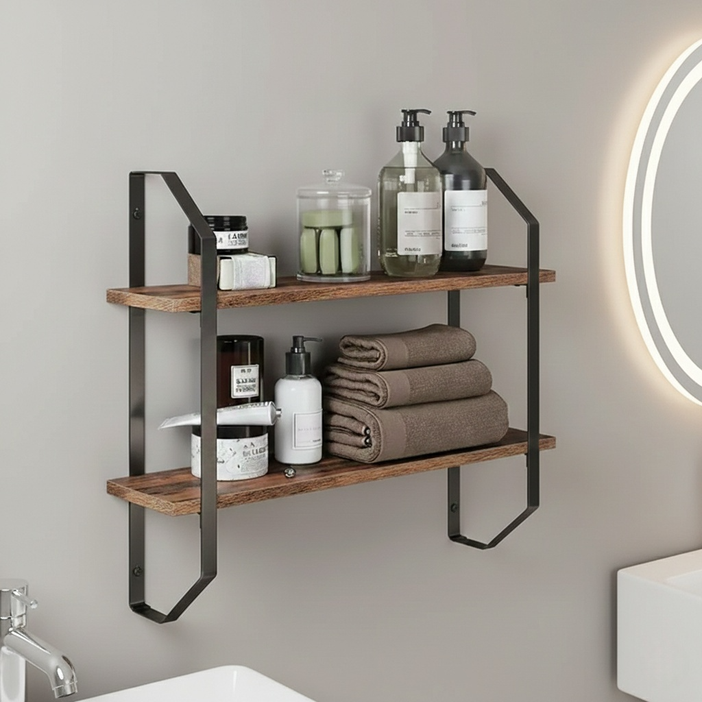 étagère murale pour salle de bain en bois