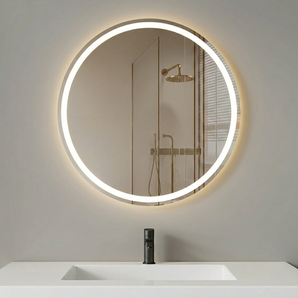 Miroir LED Rond Intelligent Anti‑Buée