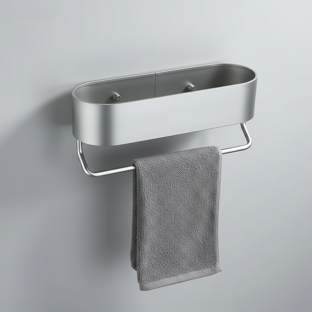 étagère de salle de bain avec porte-serviettes 2