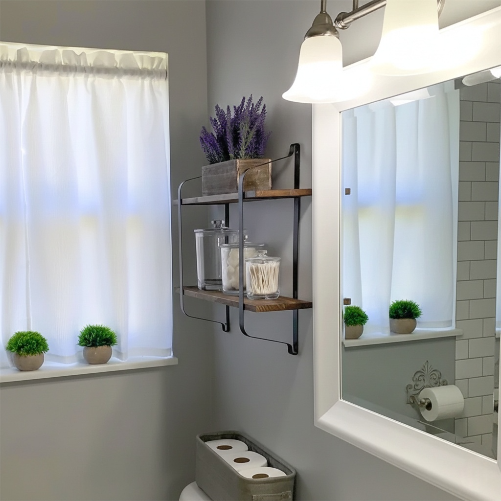 étagère murale pour salle de bain en bois