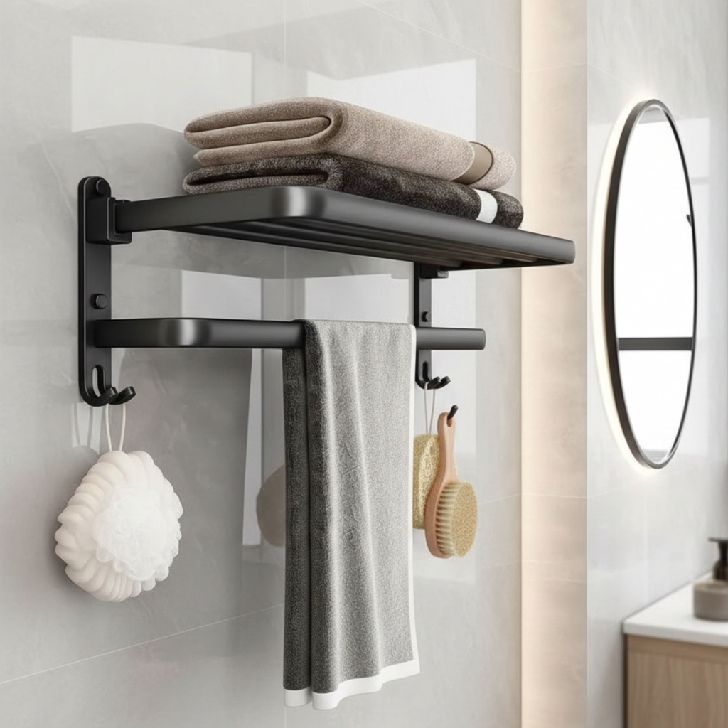 porte serviettes mural salle de bain 1