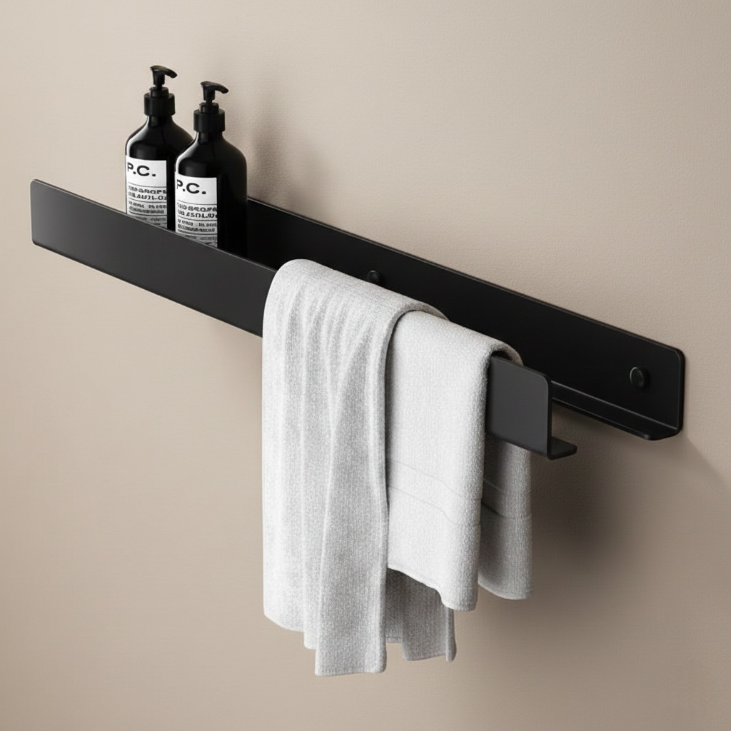 Étagère murale avec porte-serviette