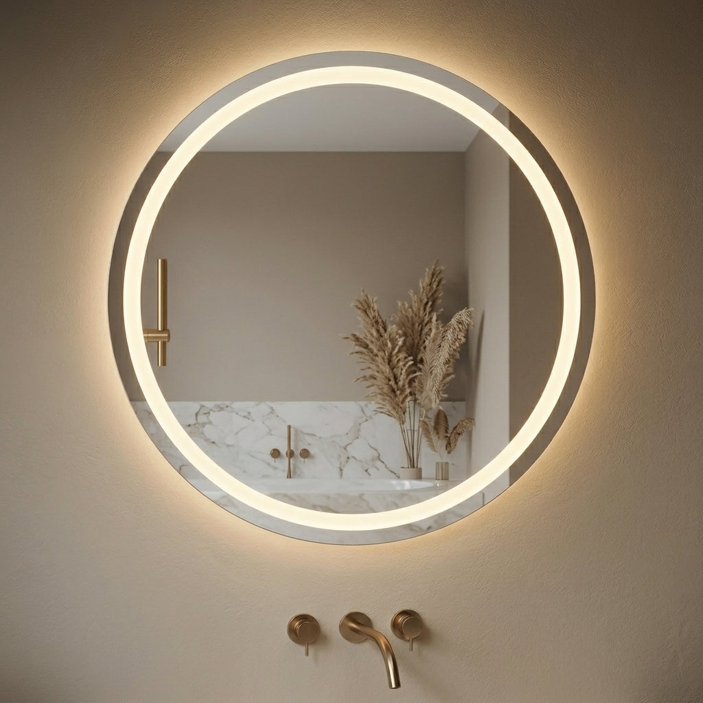 Miroir LED Rond Intelligent Anti‑Buée