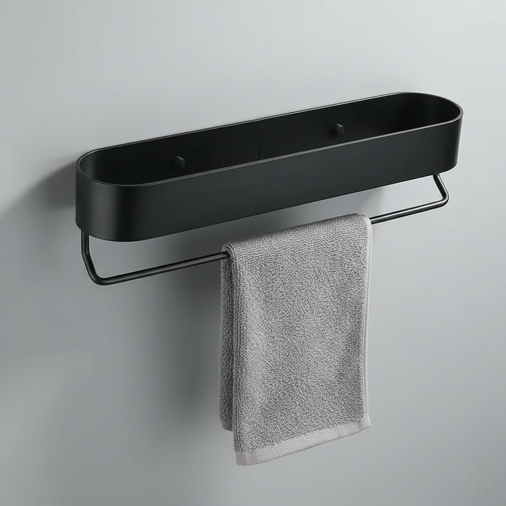 étagère de salle de bain avec porte-serviettes 2