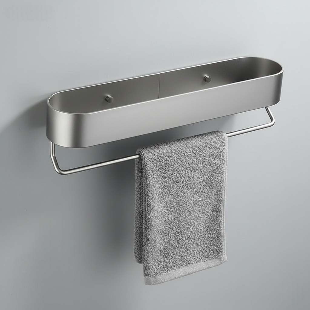 étagère de salle de bain avec porte-serviettes 2