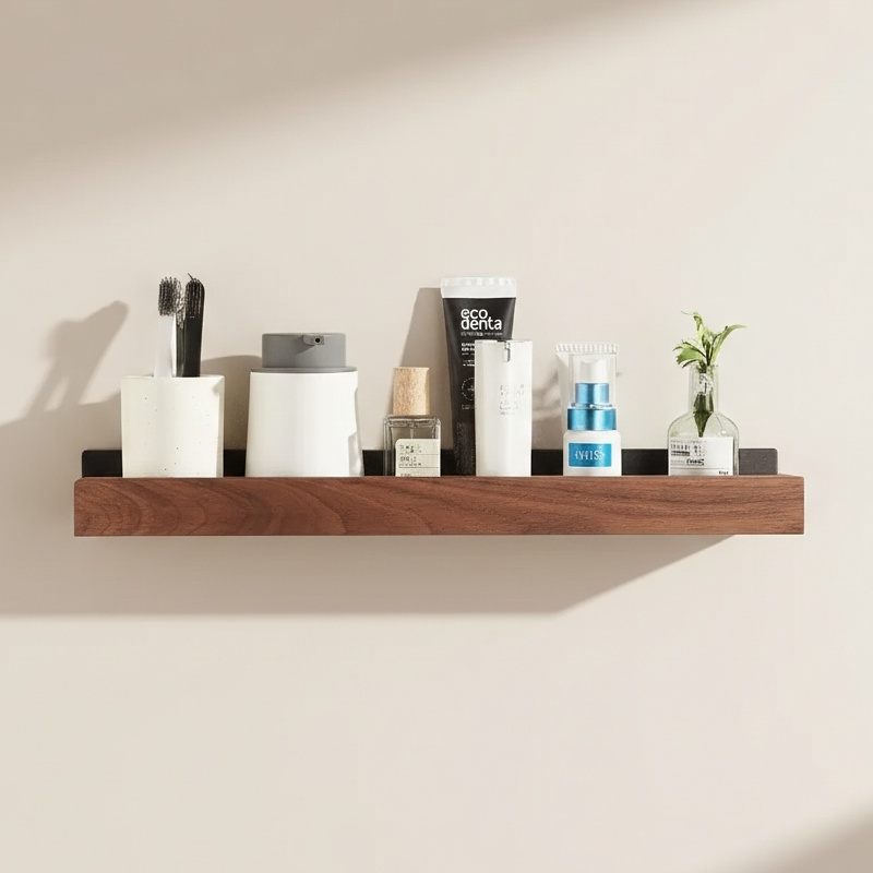 Étagère Murale en Bois et en Aluminium