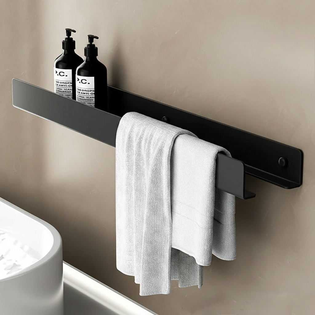 Étagère murale avec porte-serviette