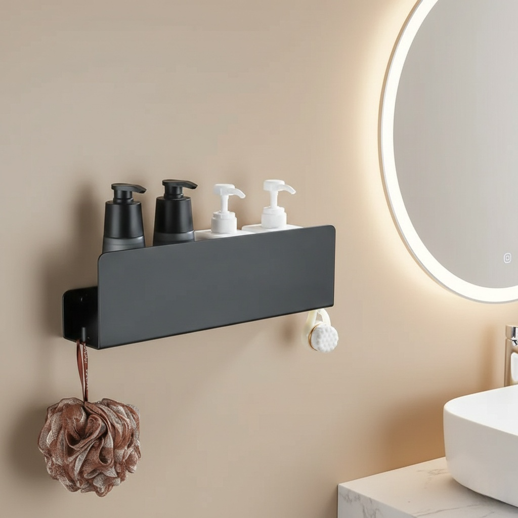 étagère métallique salle de bain