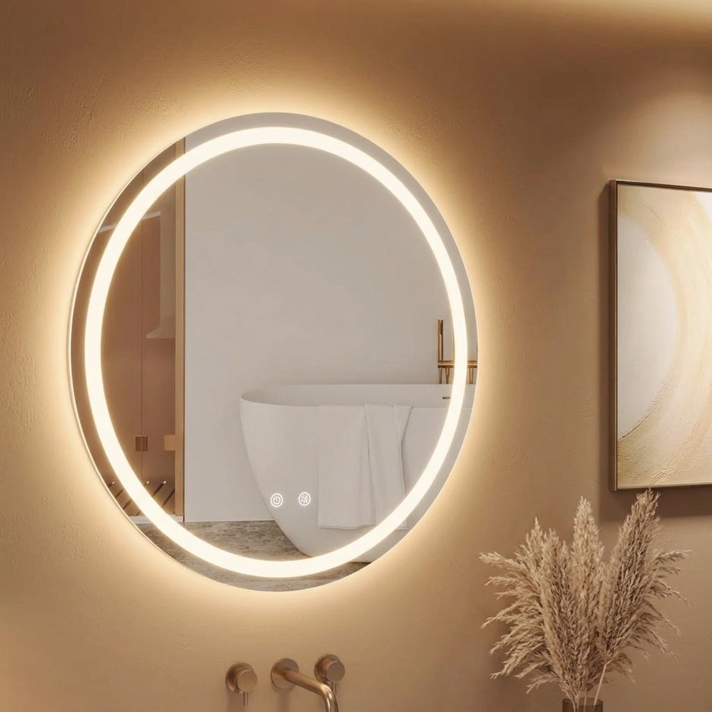 Miroir LED Rond Intelligent Anti‑Buée