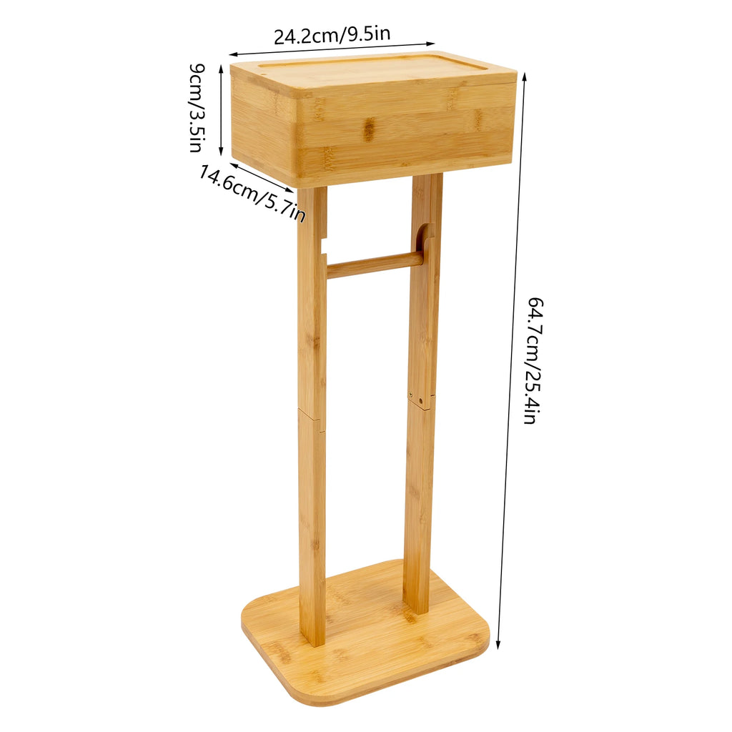 Porte-Papier Toilette sur Pied en Bambou