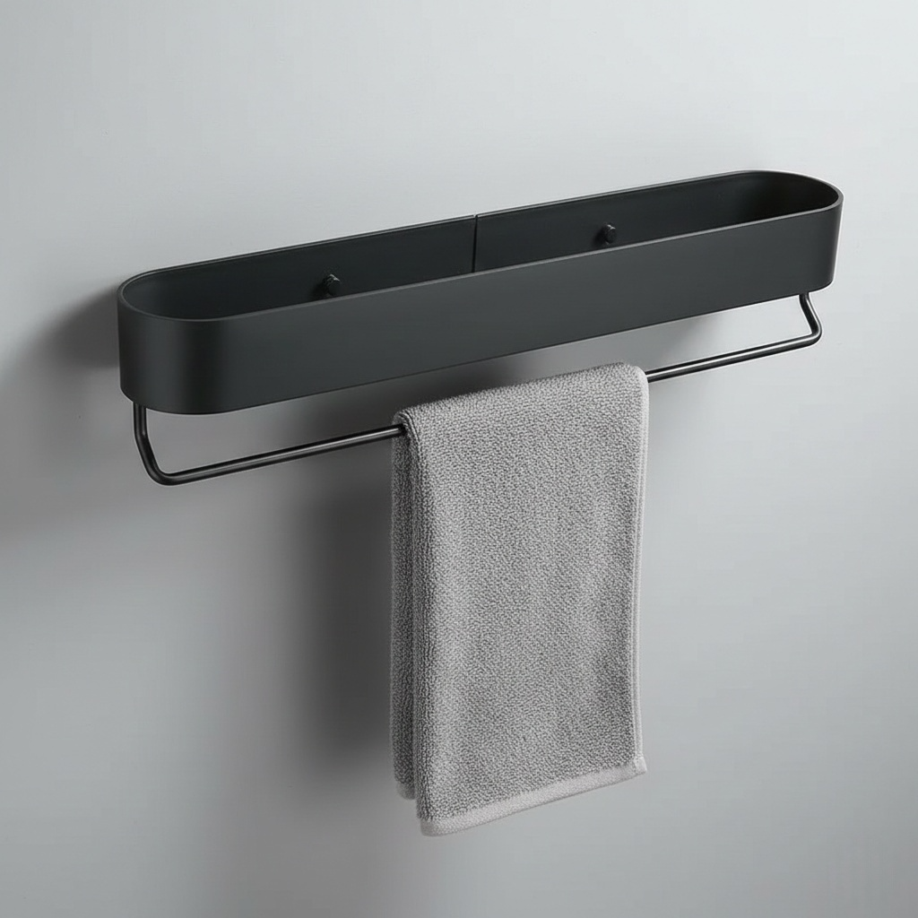 étagère de salle de bain avec porte-serviettes 2
