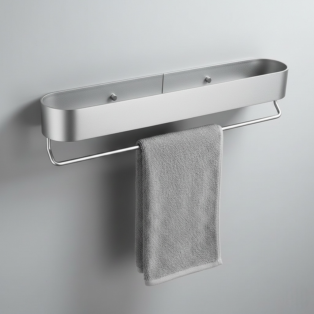 étagère de salle de bain avec porte-serviettes 2