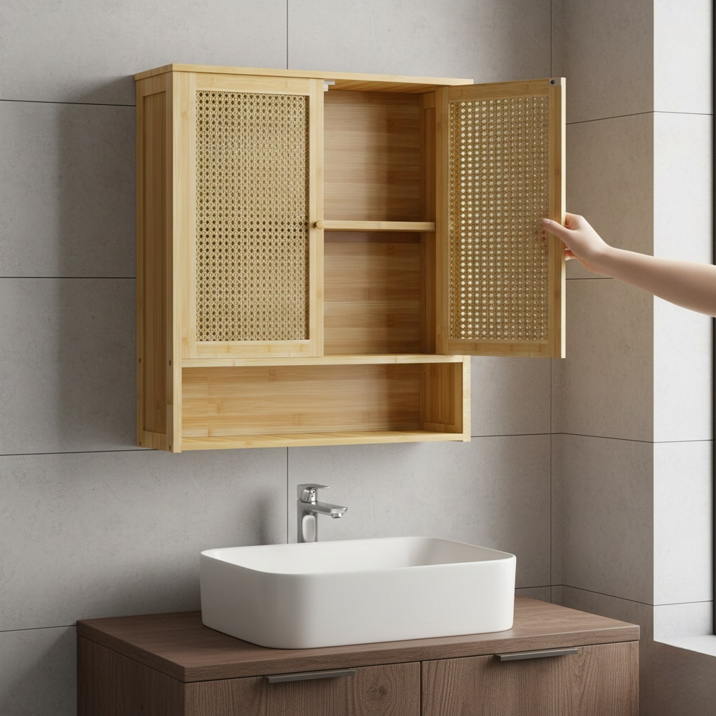 Armoire bambou salle de bain