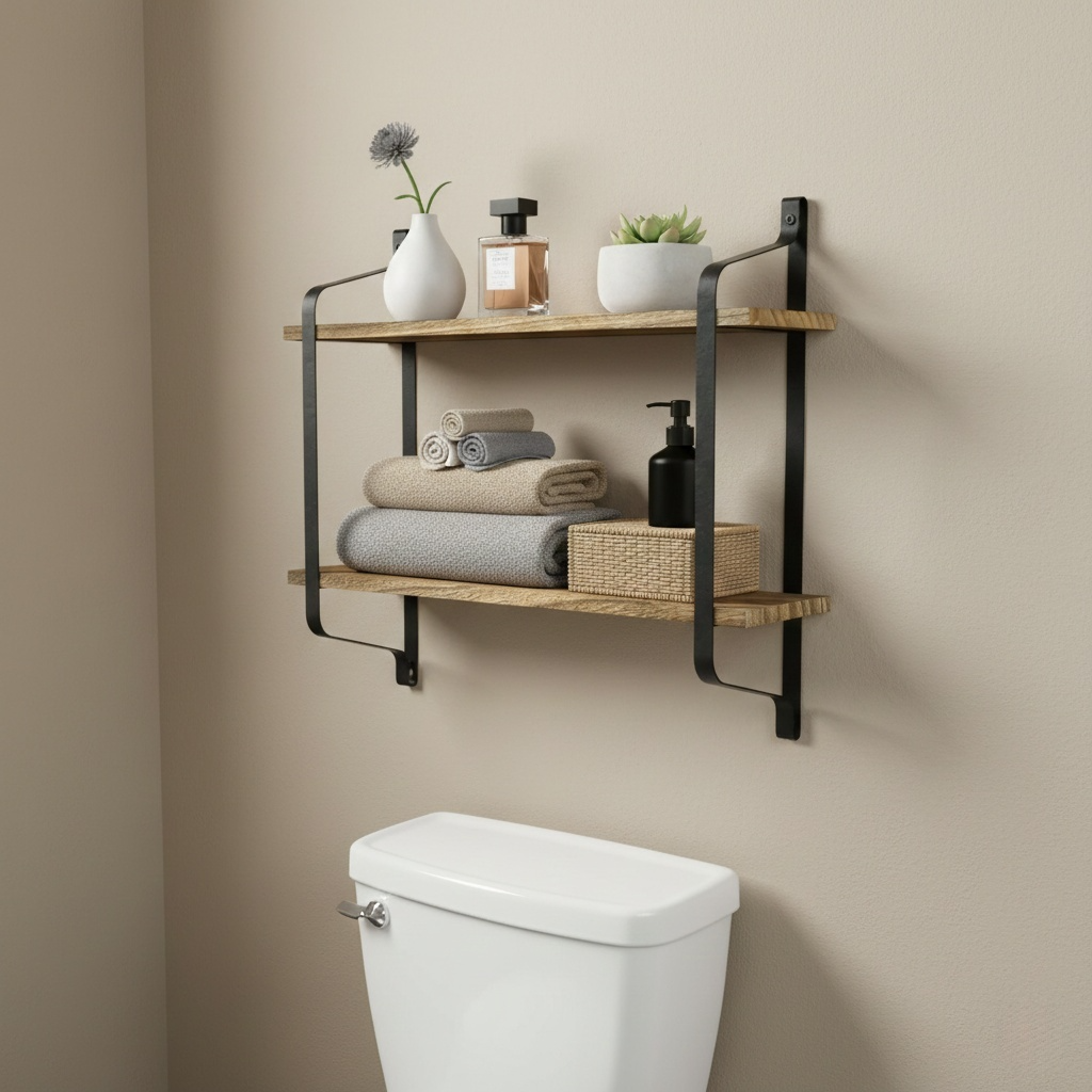 étagère murale pour salle de bain en bois