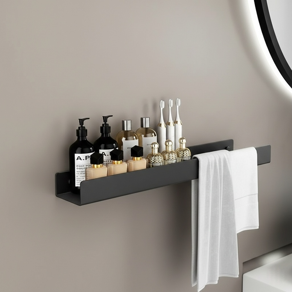 Étagère murale avec porte-serviette