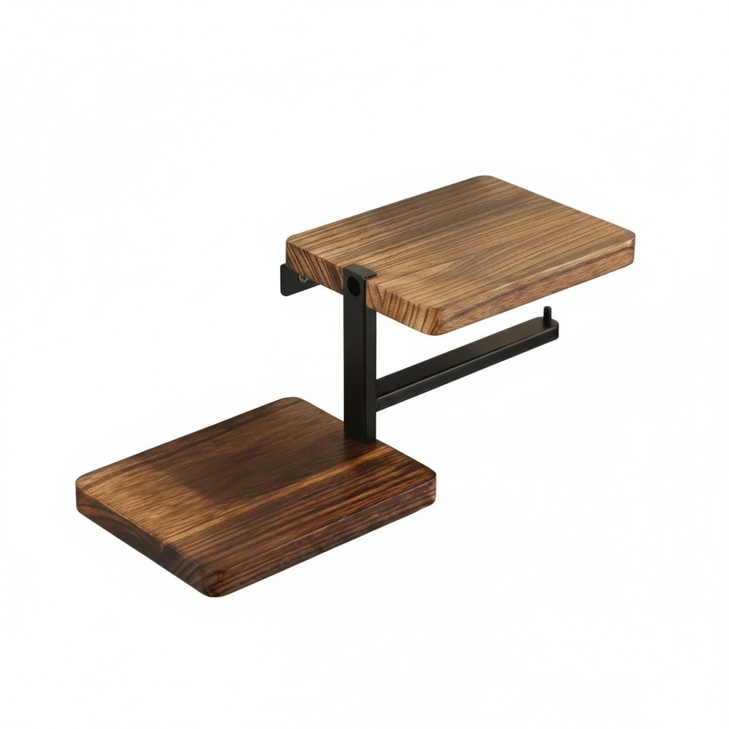 Porte-Papier Toilette Mural Bois