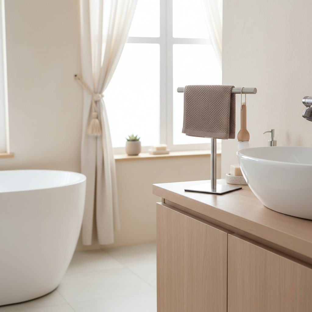 porte serviette main autoportant