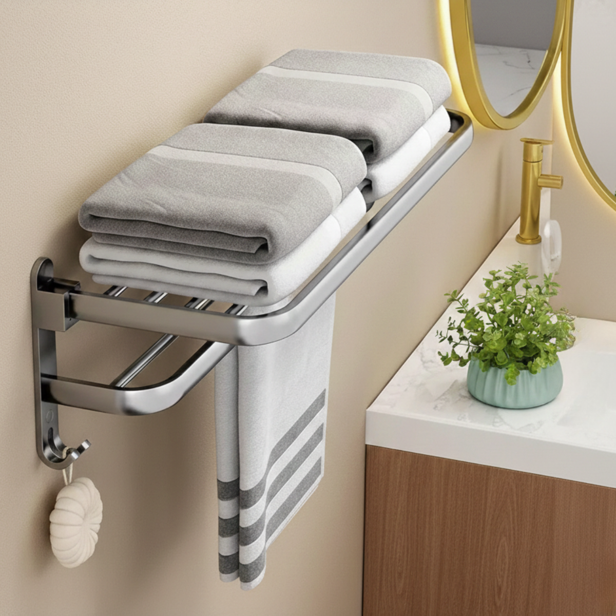 porte serviettes mural salle de bain 1