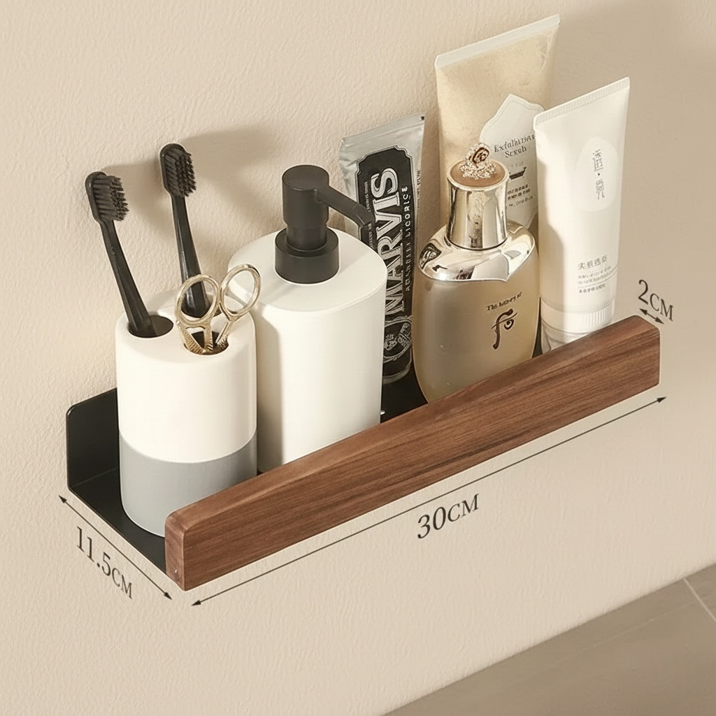 Étagère Murale en Bois et en Aluminium