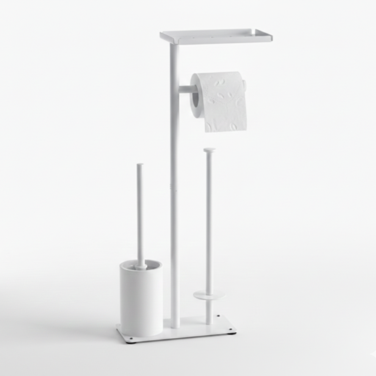 Porte-Papier Toilette sur Pied – Brosse & Support Téléphone