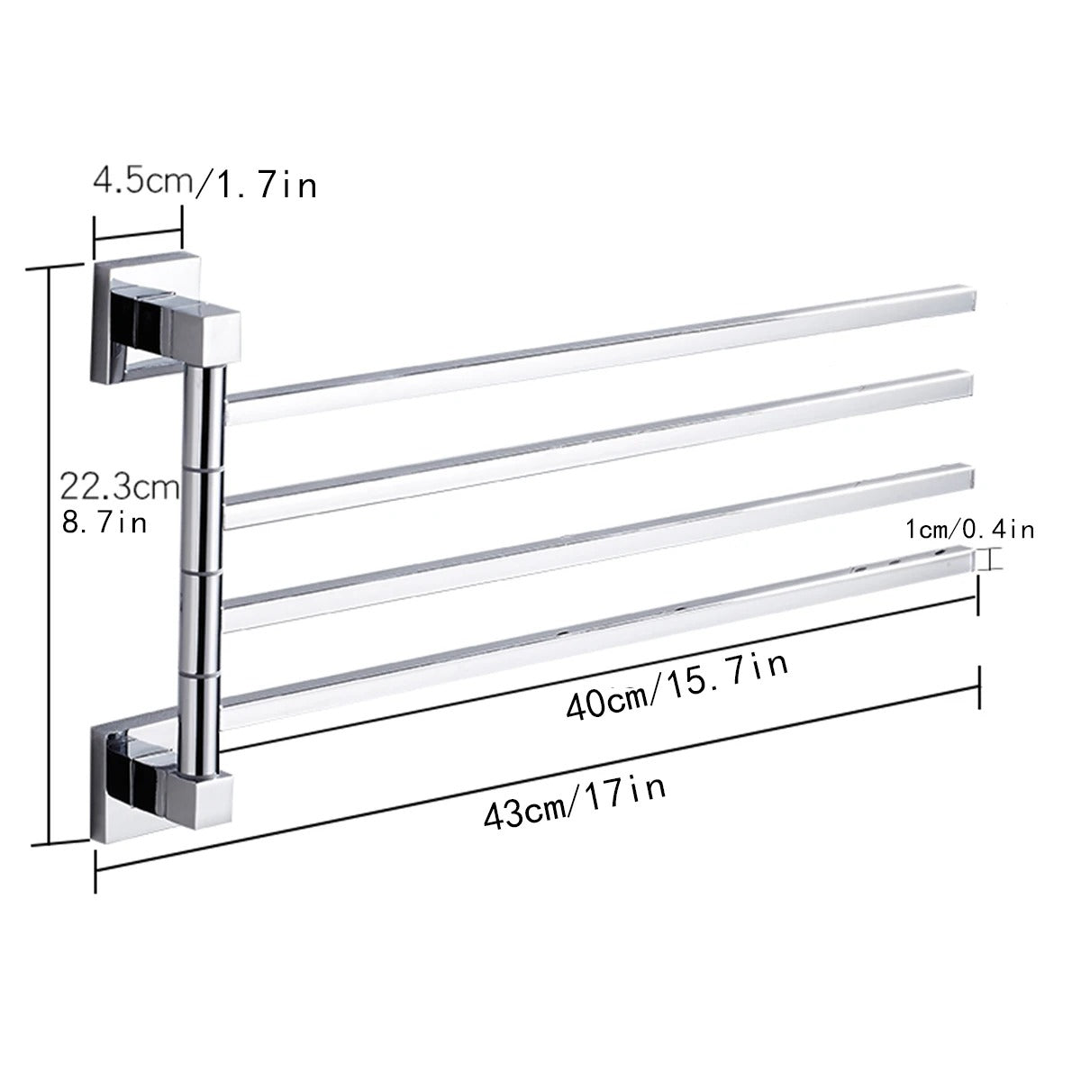 Porte-Serviettes Mural Pivotant en Acier