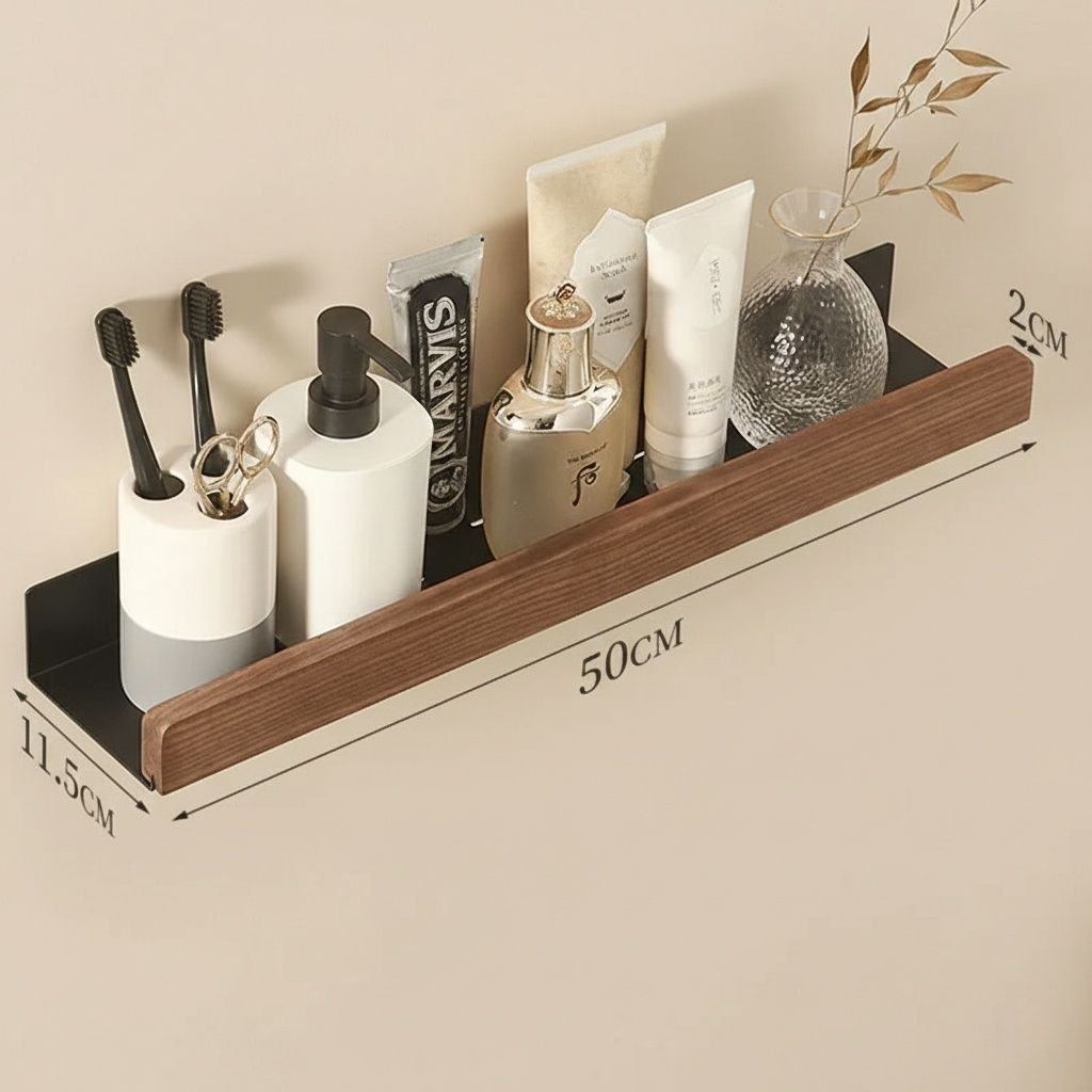 Étagère Murale en Bois et en Aluminium