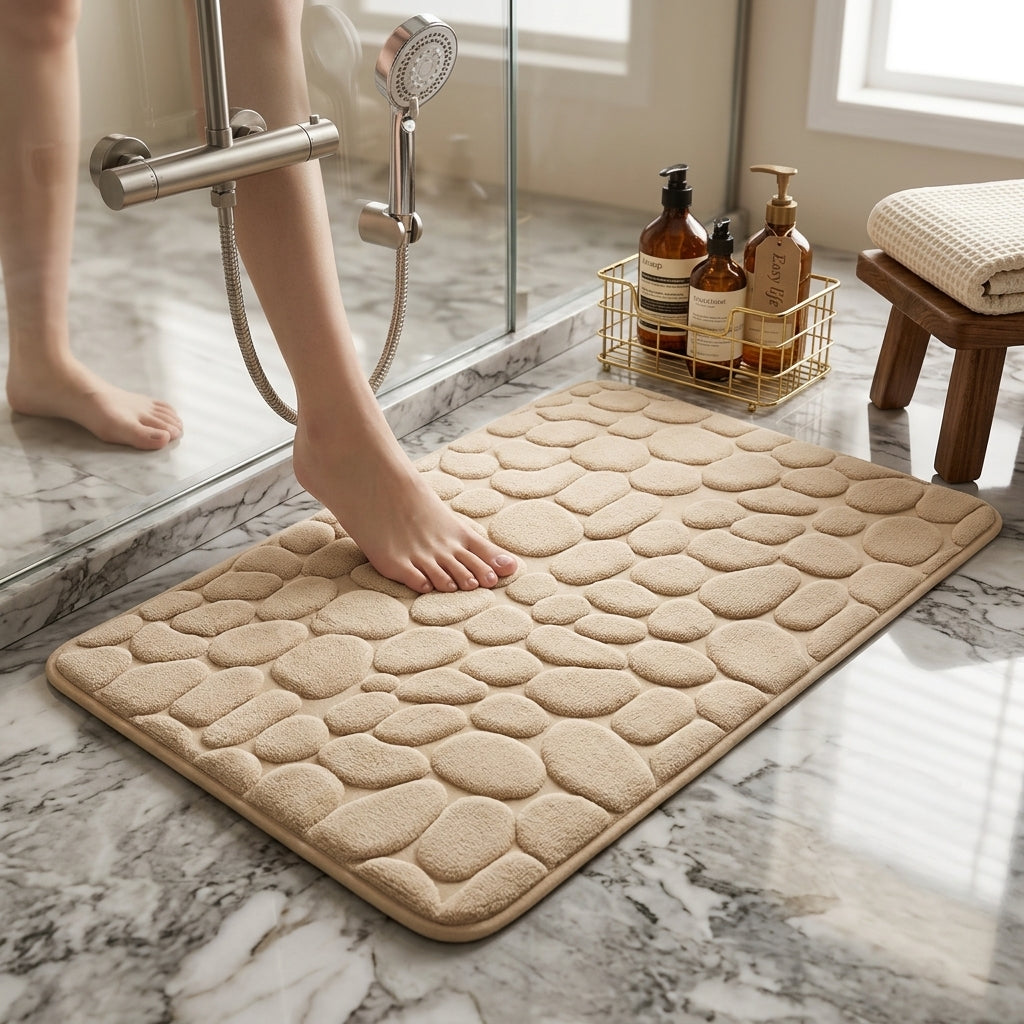 Tapis de Bain 3D Ultra‑Absorbant et Antidérapant