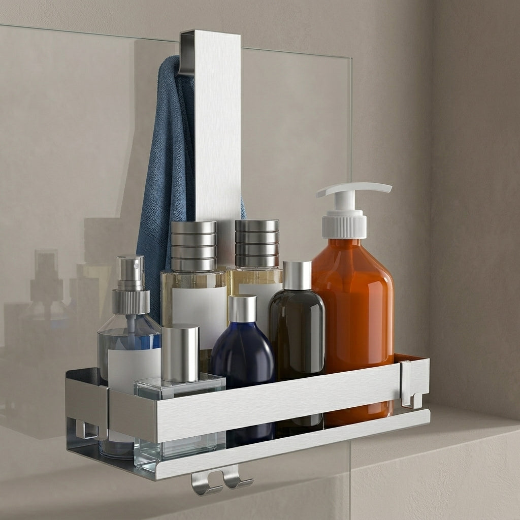 Stainless Steel Wall-Mounted Shower Shelf
