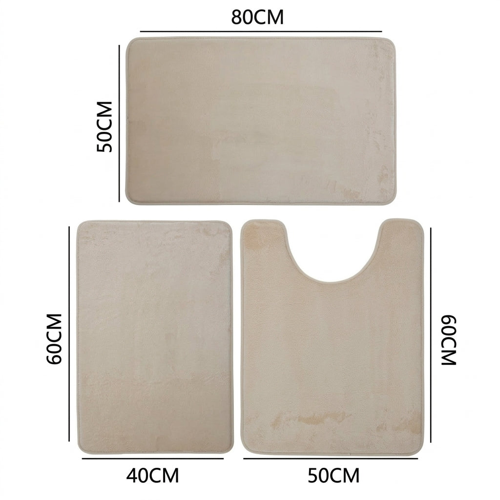 Set de tapis de salle de bain 3 pièces