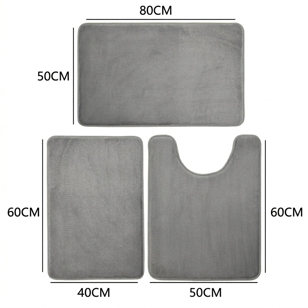 Set de tapis de salle de bain 3 pièces
