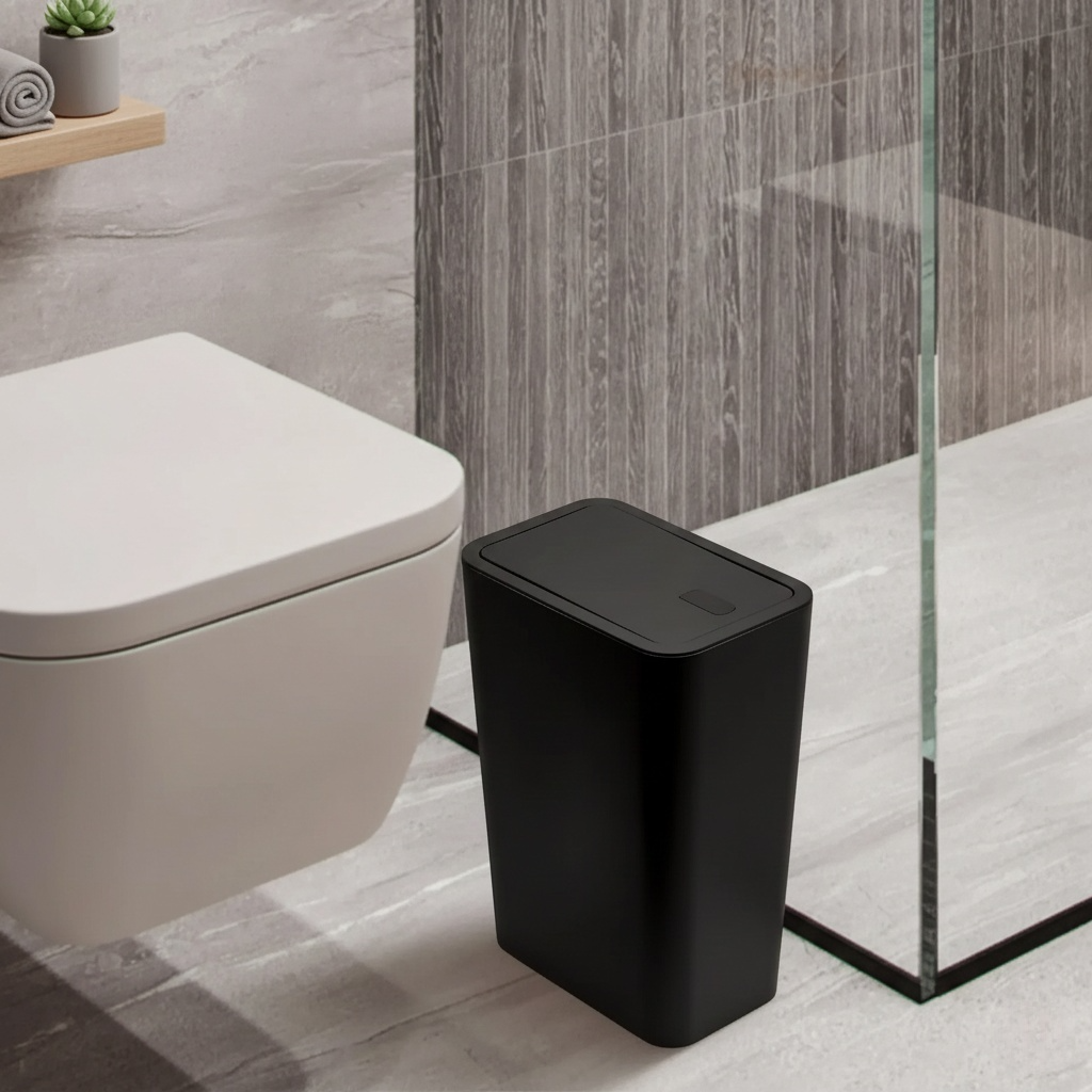 Poubelle de Salle de Bain et Toilettes – Couvercle à Pression