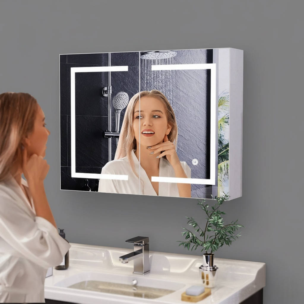 armoire salle de bain miroir