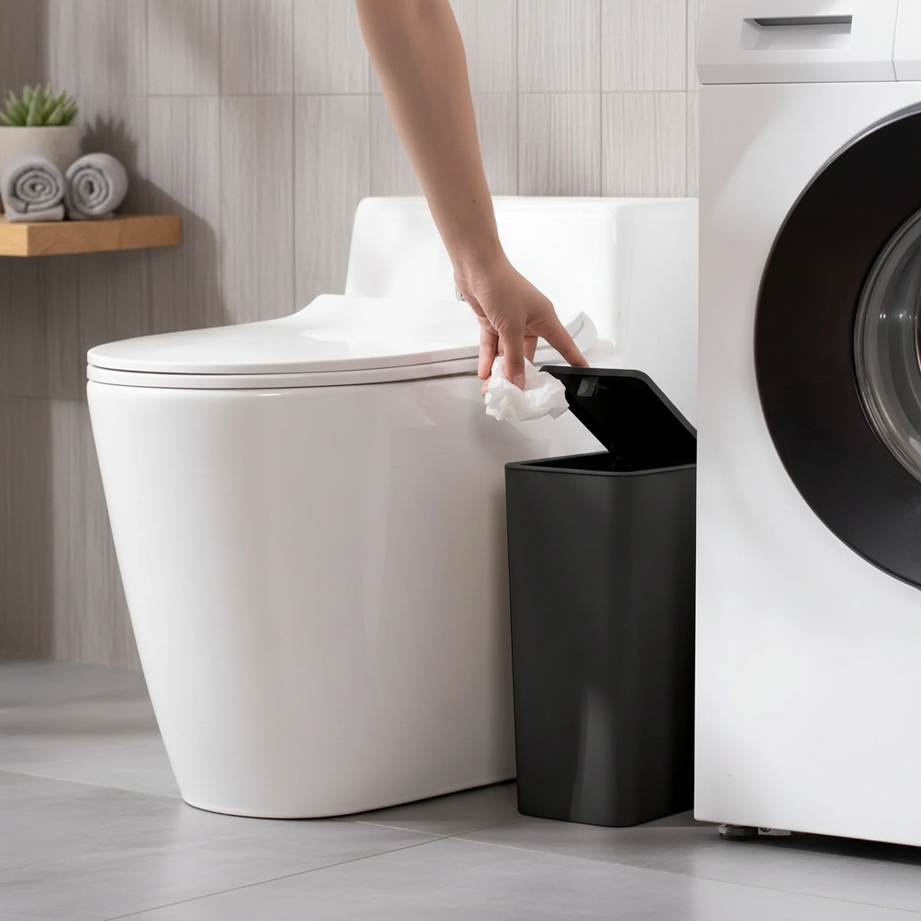 Bathroom and Toilet Trash Can – Snap-On Lid