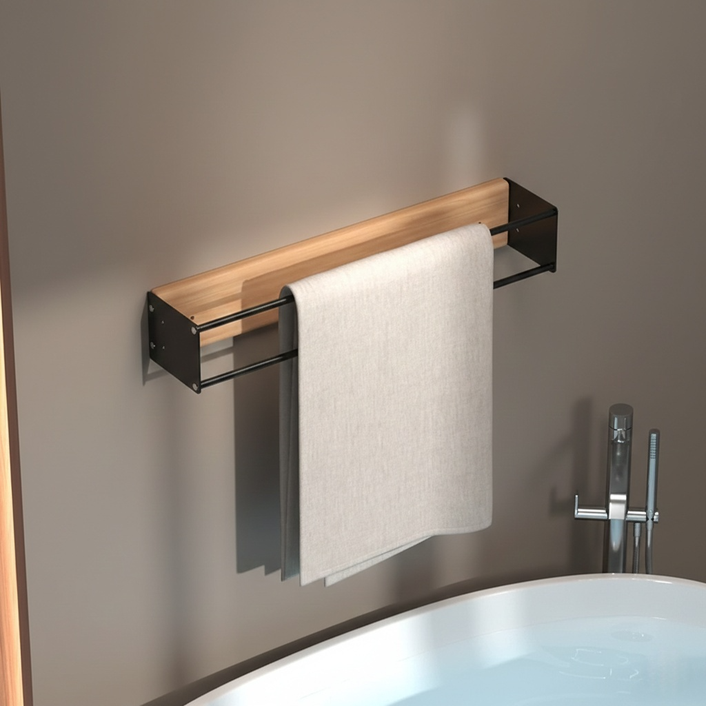 porte serviette de salle de bain en métal