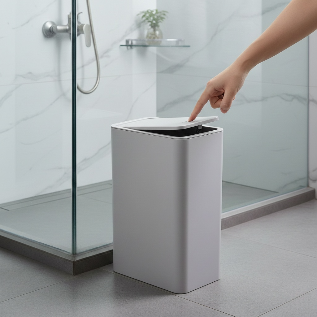 Bathroom and Toilet Trash Can – Snap-On Lid