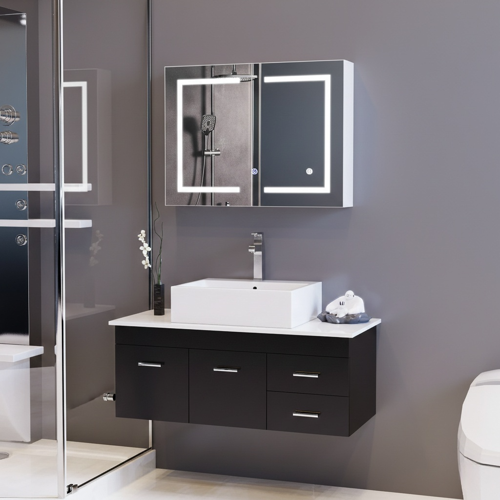 armoire salle de bain miroir