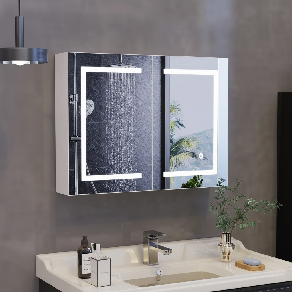 armoire salle de bain miroir