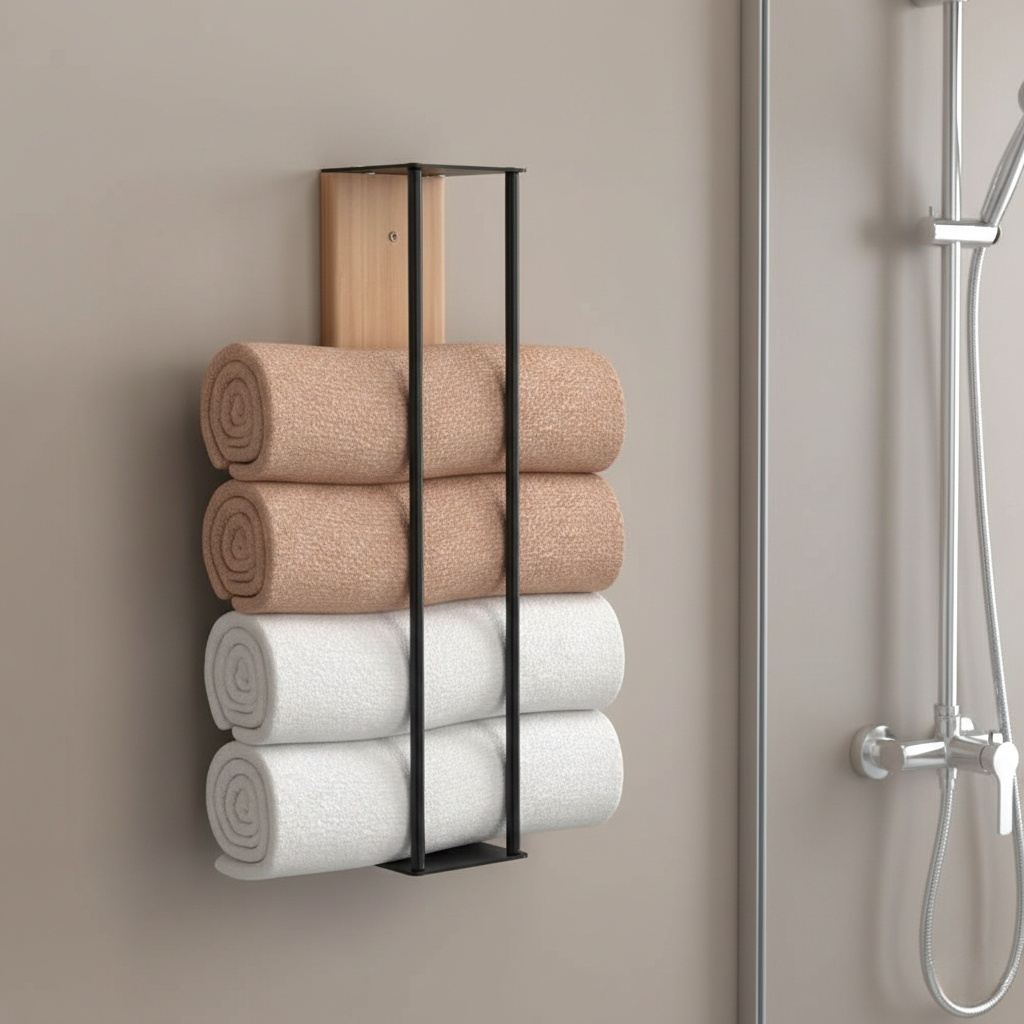 porte serviette de salle de bain en métal