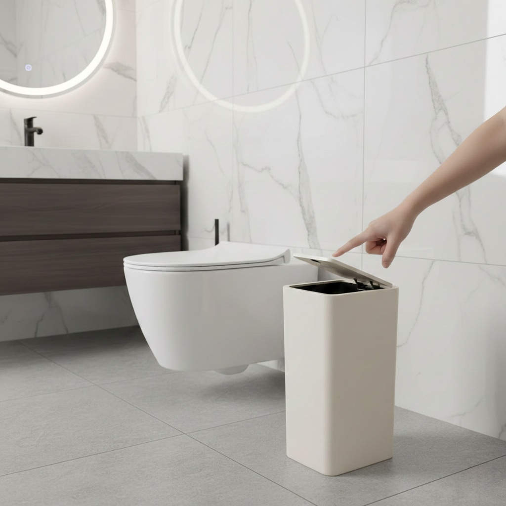 Bathroom and Toilet Trash Can – Snap-On Lid
