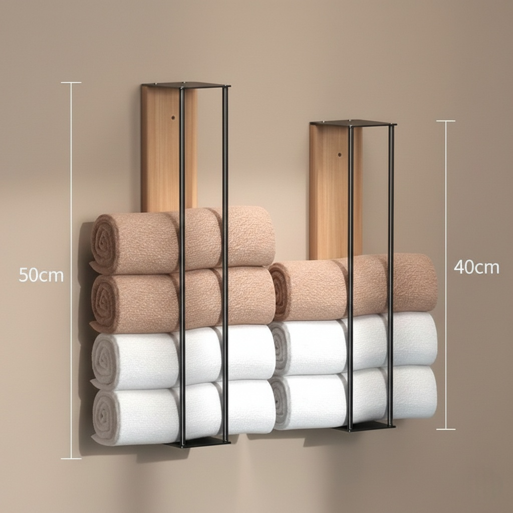 porte serviette de salle de bain en métal