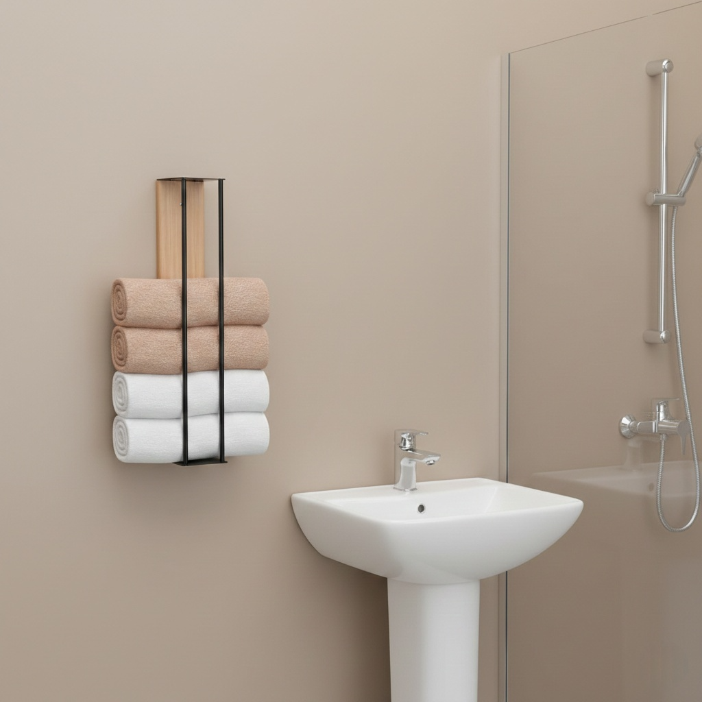 porte serviette de salle de bain en métal