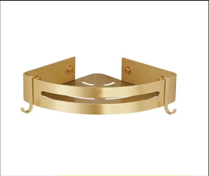 Étagère de douche murale dorée