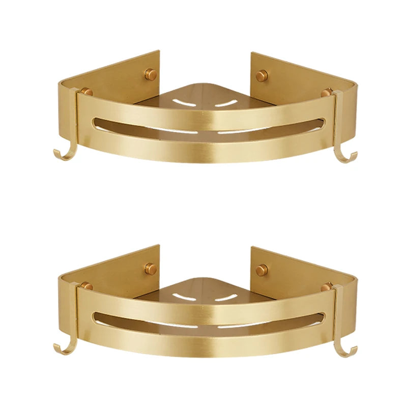 Étagère de douche murale dorée