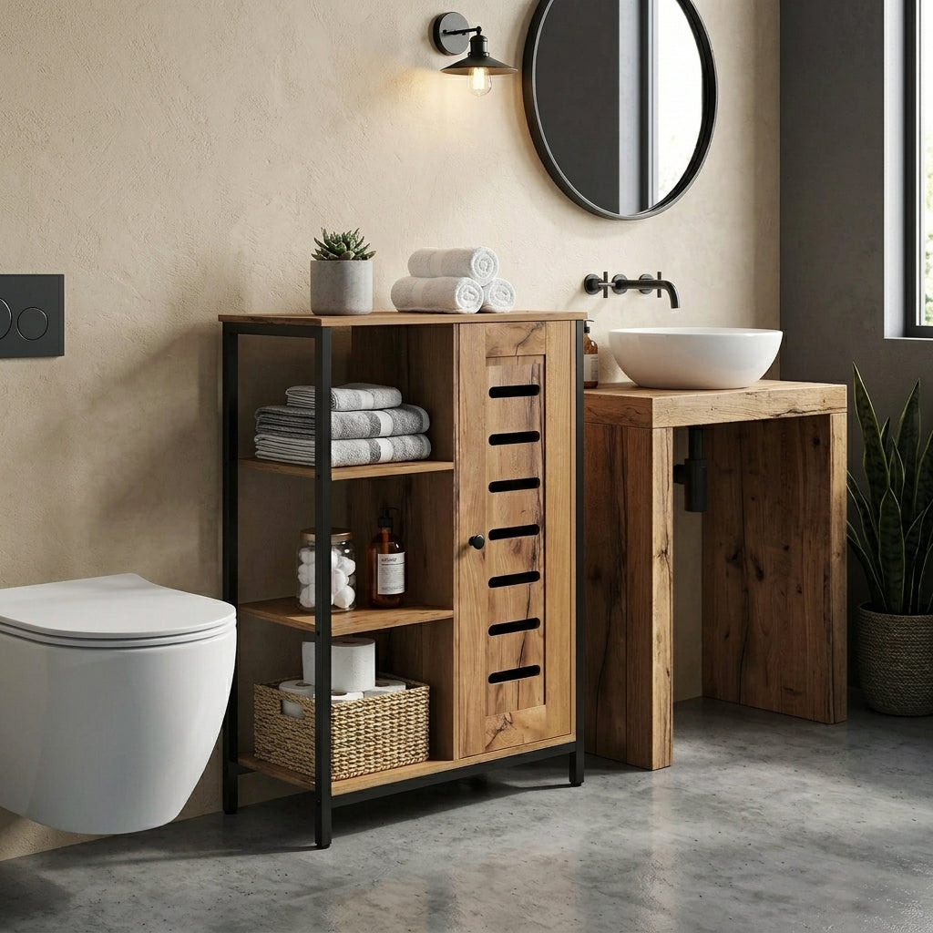 Meuble de Salle de Bain Étroit Style Industriel