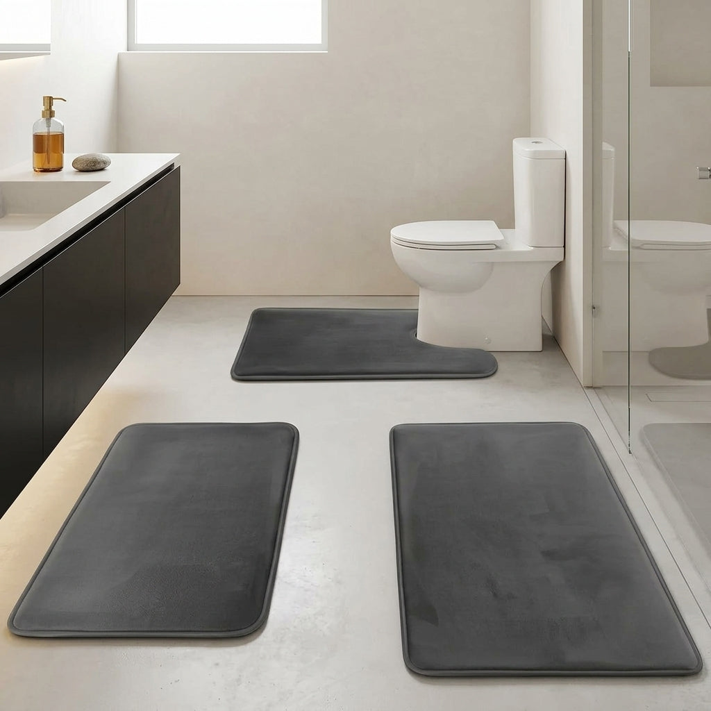 Set de tapis de salle de bain 3 pièces