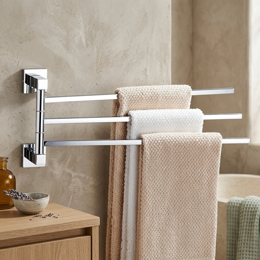 Porte-Serviettes Mural Pivotant en Acier