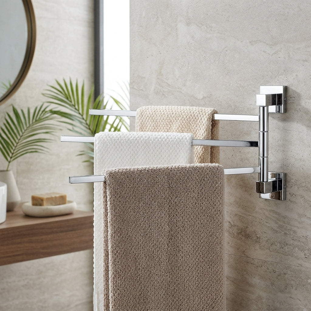 Porte-Serviettes Mural Pivotant en Acier